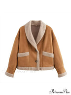 Warm Lamb Wool Casual Lapel Single-breasted Thickened Pocket Winter Stylish Coat image 6