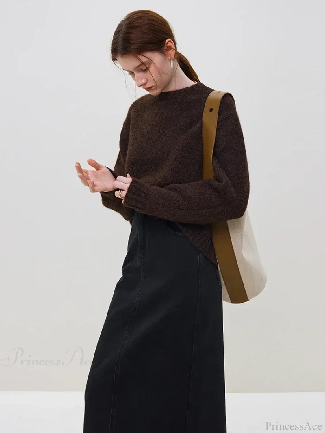 Warm Soft Waxy Round Neck Pullover Sweater image 4