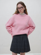 Warm Soft Waxy Round Neck Pullover Sweater image 1
