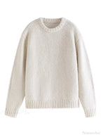 Warm Soft Waxy Round Neck Pullover Sweater image 5