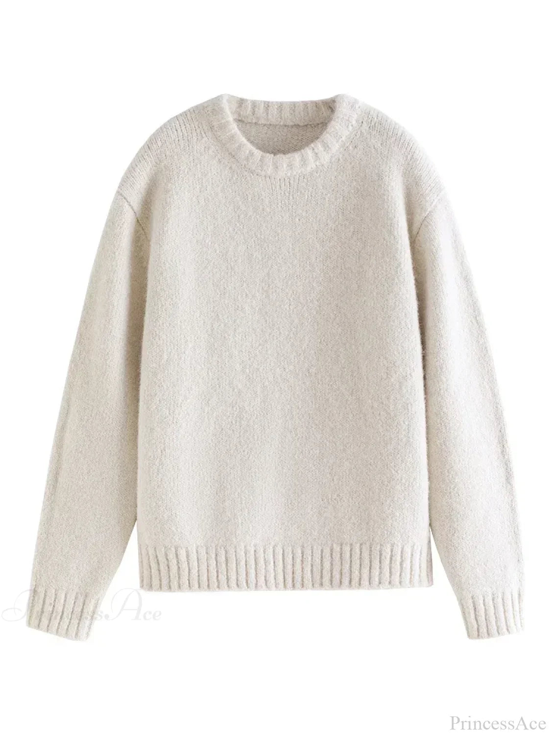 Warm Soft Waxy Round Neck Pullover Sweater image 5