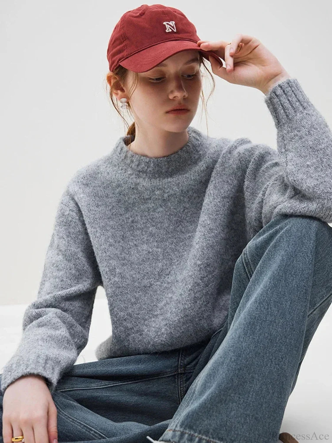 Warm Soft Waxy Round Neck Pullover Sweater image 3