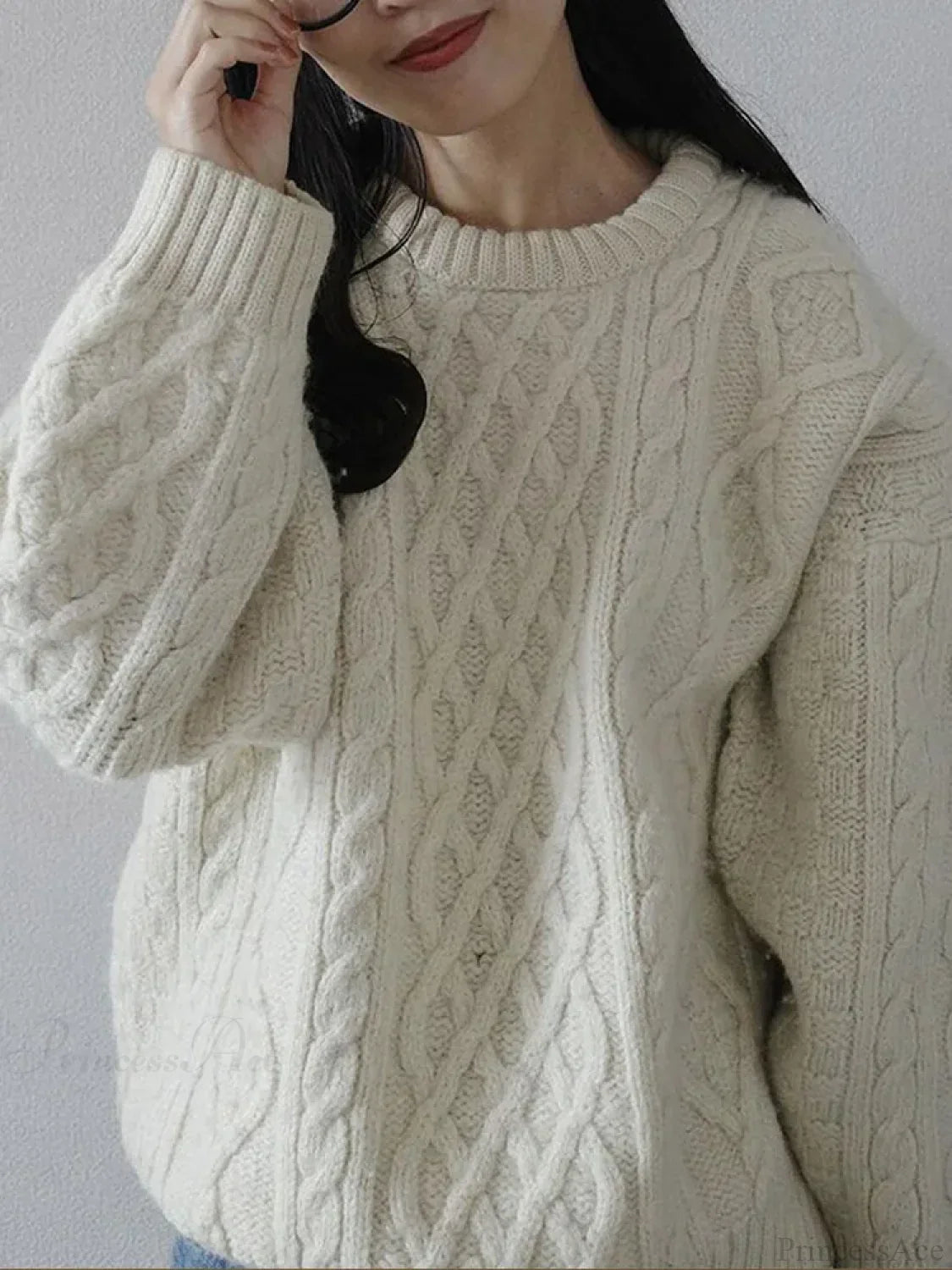 Warm Threaded Round Neck Sweater image 3