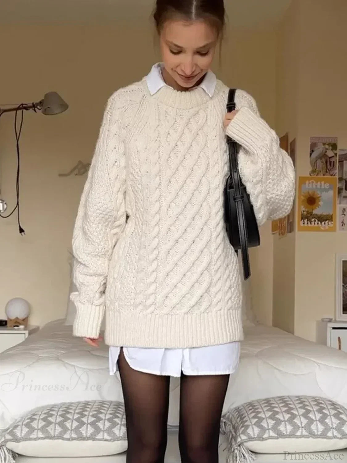 Warm Threaded Round Neck Sweater image 2