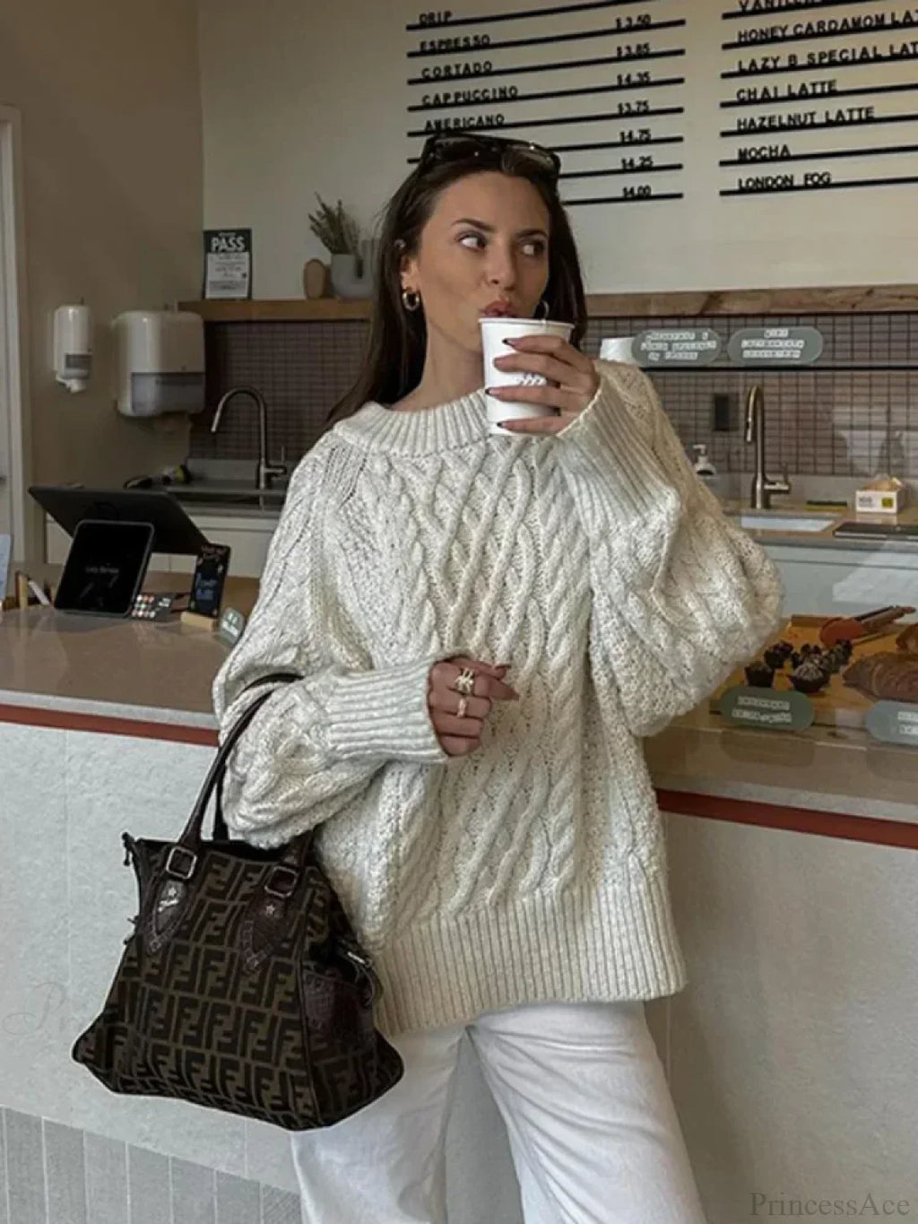 Warm Threaded Round Neck Sweater image 4