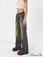 Wash Made Old Blue Micro Flared Retro Trendy Jean image 3