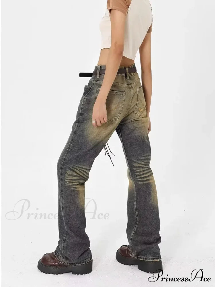 Wash Made Old Blue Micro Flared Retro Trendy Jean image 4