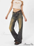 Wash Made Old Blue Micro Flared Retro Trendy Jean image 2
