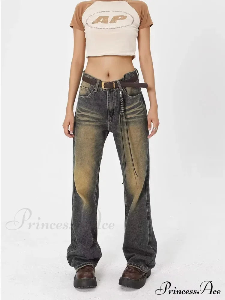 Wash Made Old Blue Micro Flared Retro Trendy Jean image 1