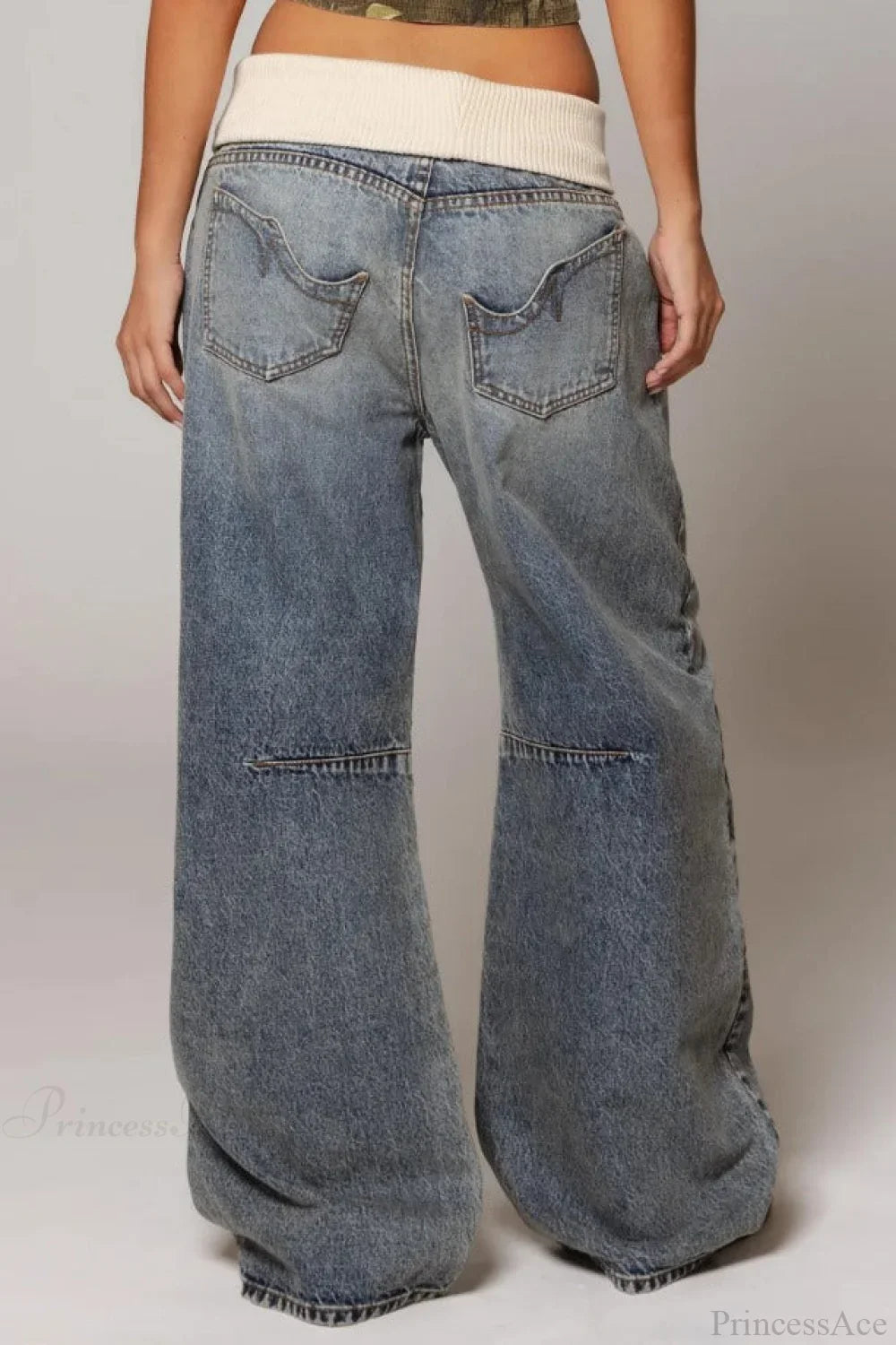 Washed Blue Vintage Denim Jeans image 3