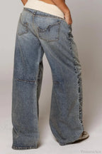 Washed Blue Vintage Denim Jeans image 4