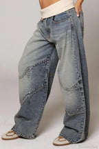 Washed Blue Vintage Denim Jeans image 2