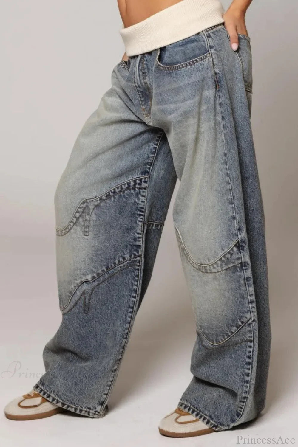 Washed Blue Vintage Denim Jeans image 2