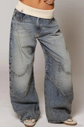Washed Blue Vintage Denim Jeans image 1