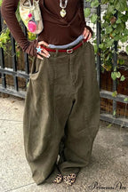 Washed Curved Loose Slouchy Floor-length Jeans image 4