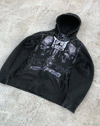 Washed Gothic Letter Zipper Hoodie image 2