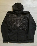 Washed Gothic Letter Zipper Hoodie image 11