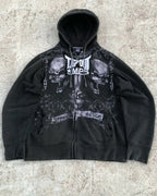 Washed Gothic Letter Zipper Hoodie image 1