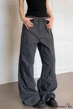 Washed Multi Pocket Flared Cargo Pants image 3
