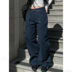 Washed Patchwork Y2K Women Jeans Pants image 3