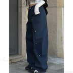 Washed Patchwork Y2K Women Jeans Pants image 5