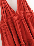 Weekend Getaway Stylish Linen Skater Dress image 10