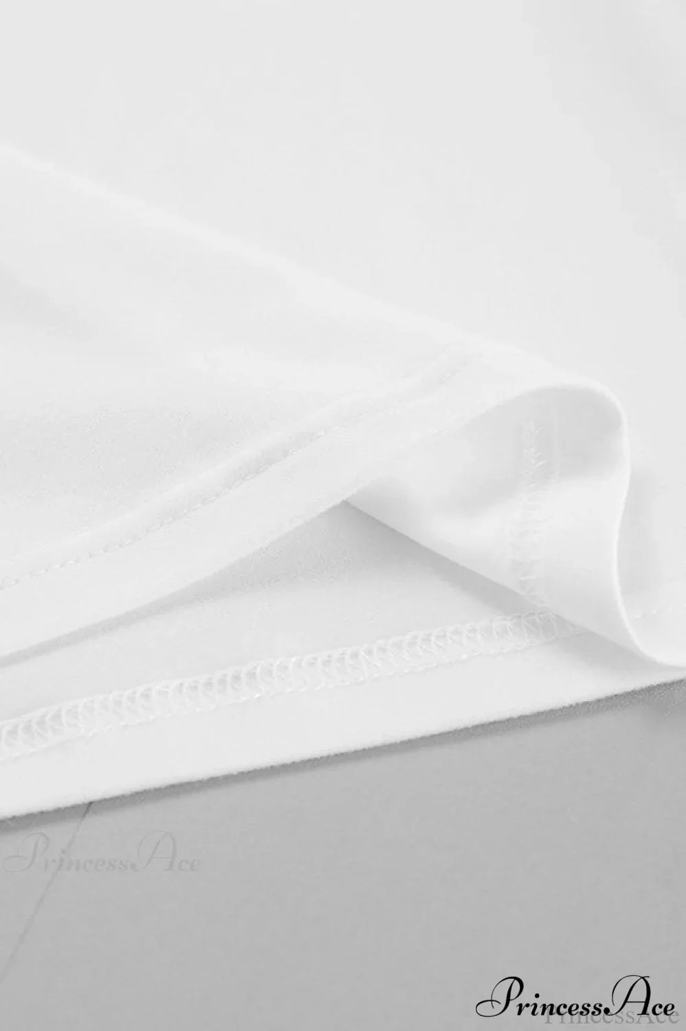 White Asymmetrical Neck Cold Shoulder Knit Long Sleeve Tee image 5
