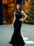 White Bow Backless Mini Party Dress image 2