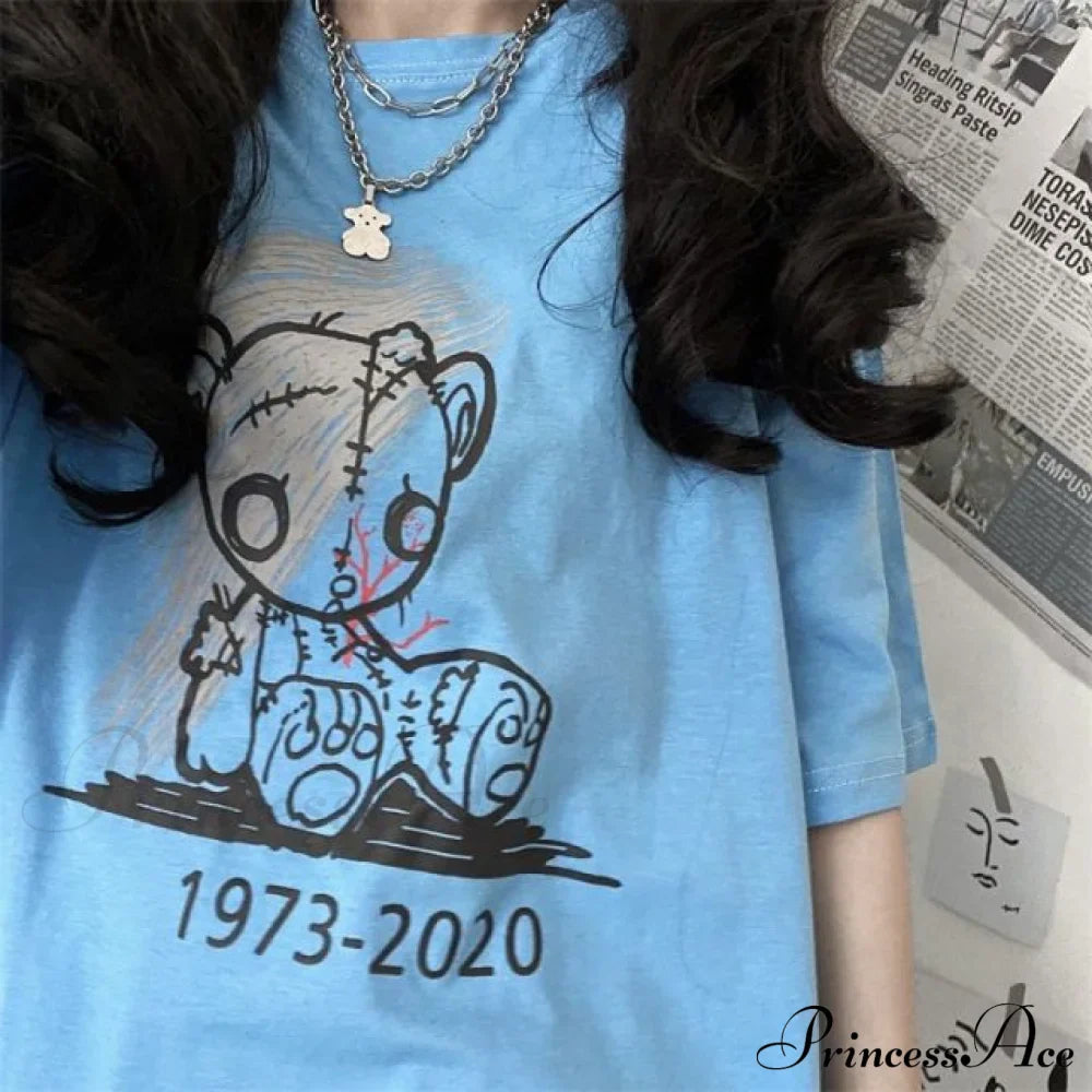 White Cartoon Female Kawaii Tops Tee image 5