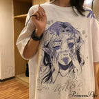 White Cartoon Female Kawaii Tops Tee image 1