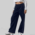 White Contrast Side Pants image 3