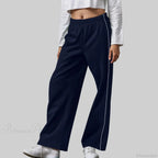 White Contrast Side Pants image 3