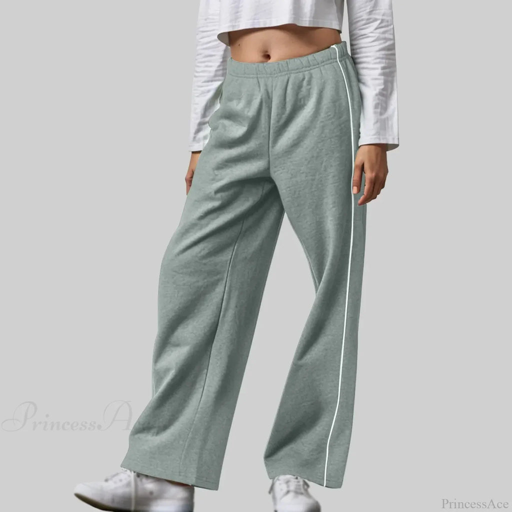 White Contrast Side Pants image 1