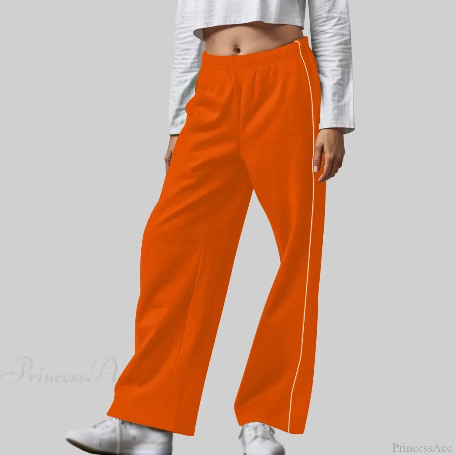 White Contrast Side Pants image 2