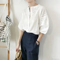 White Cotton Floral Embroidery Vintage Boho Summer Blouse image 4