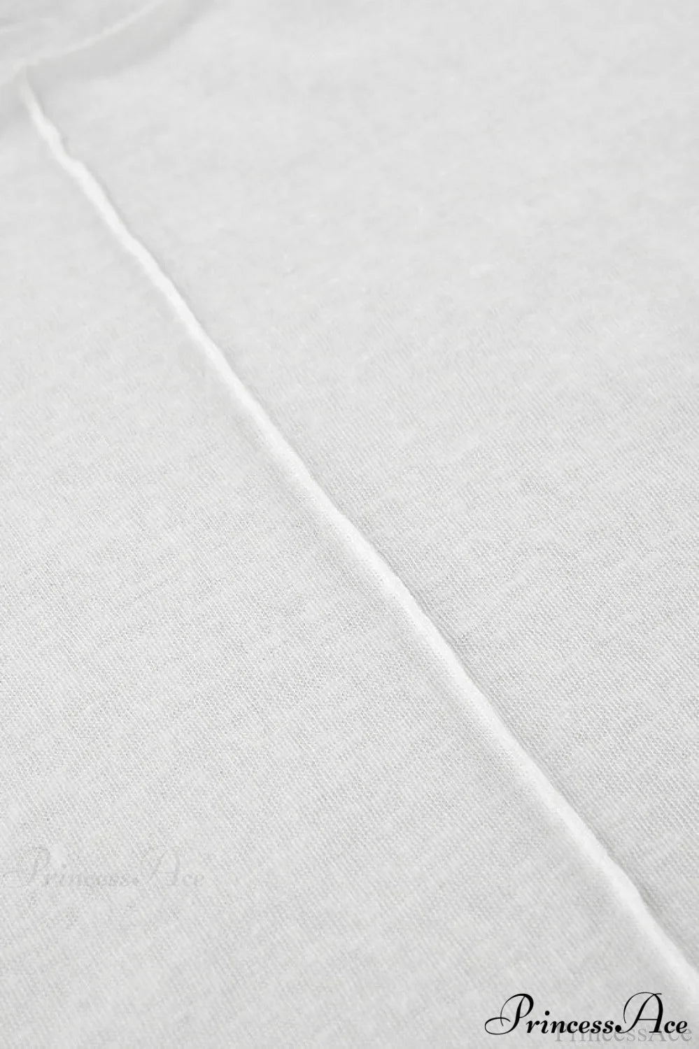 White Crew Neck Knit Panel Long Sleeve Tee image 2