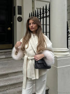 White Detachable Lace Coat image 3