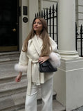 White Detachable Lace Coat image 2