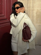 White Double Pocket Woolen Coat image 2