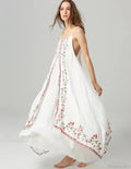 White Floral Embroidered Maxi Dress image 5
