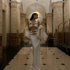 White Hollow Out Sleeveless Party Dress image 4