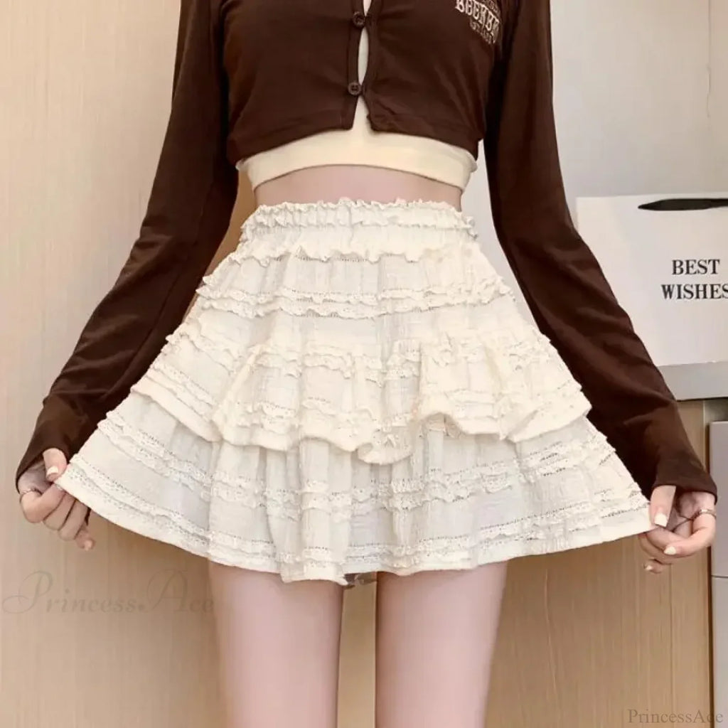 White Lace Spring Cake Skirt image 7