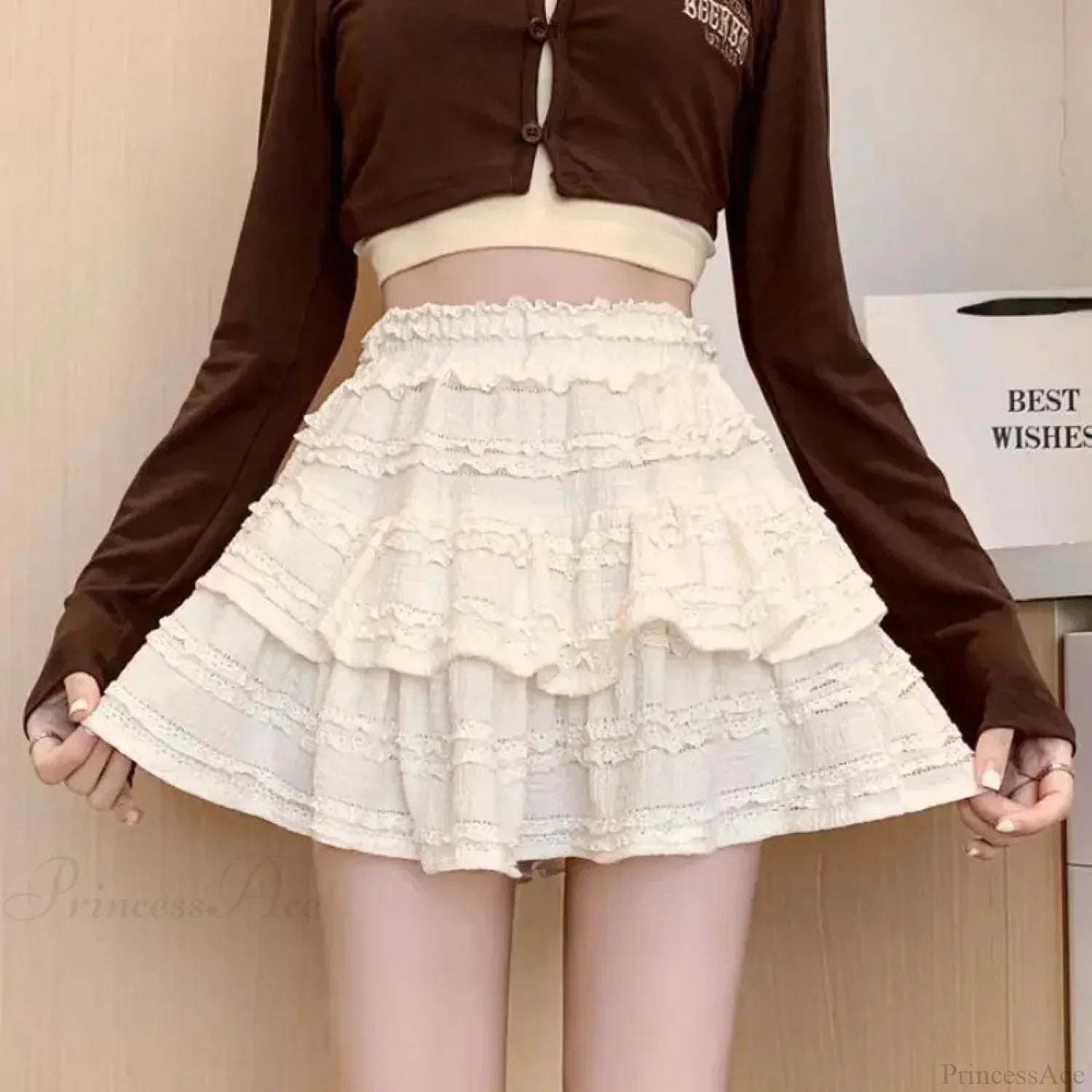 White Lace Spring Cake Skirt image 7