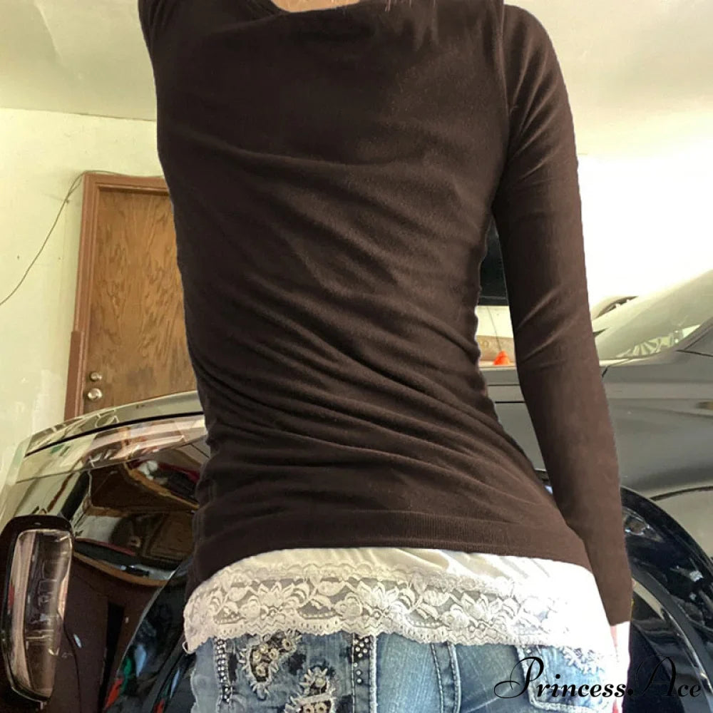 White Lace Trim T-shirt image 4