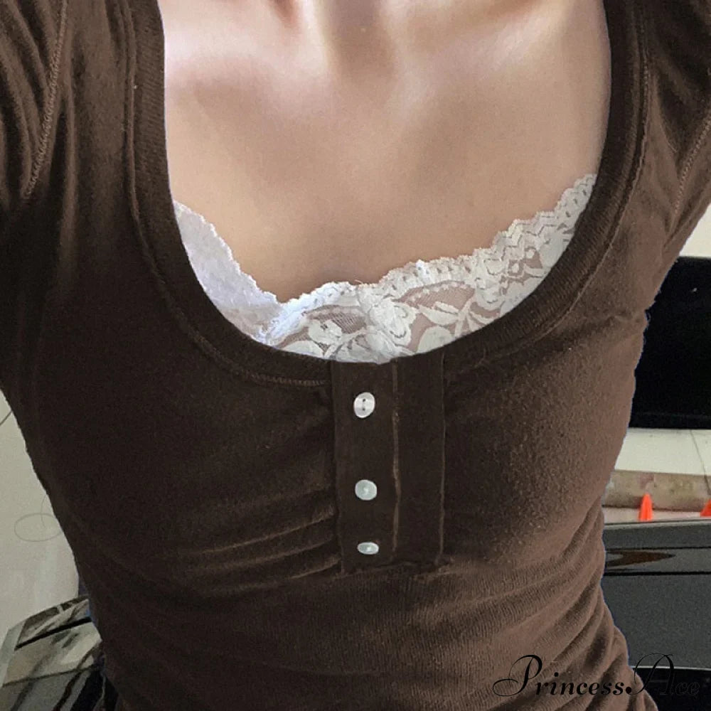 White Lace Trim T-shirt image 3
