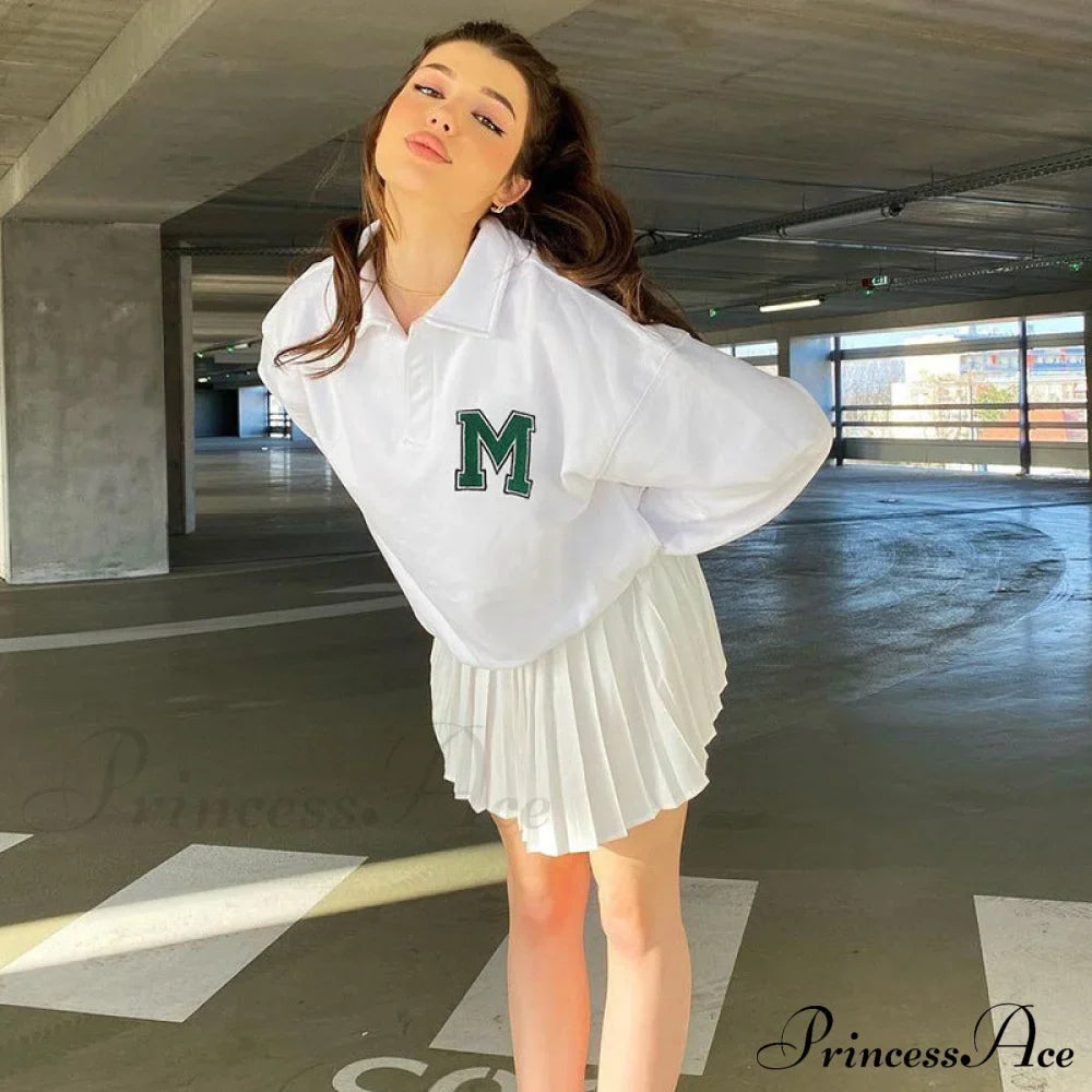 White Loose Letter Print T-shirt image 1