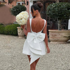 White Pearl Backless Party Dress image 1