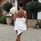 White Pearl Backless Party Dress image 4