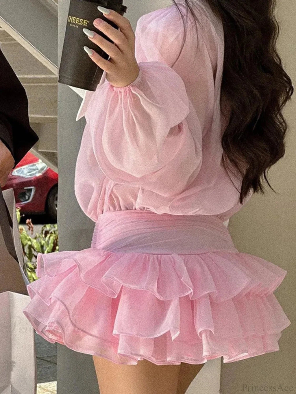 White Ruffled Mini Dress image 7