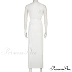 White Shoulder Parties - Women for Split Gown One for Gown and Full-Length Warm-Season Elegant Long Beachwear image 9